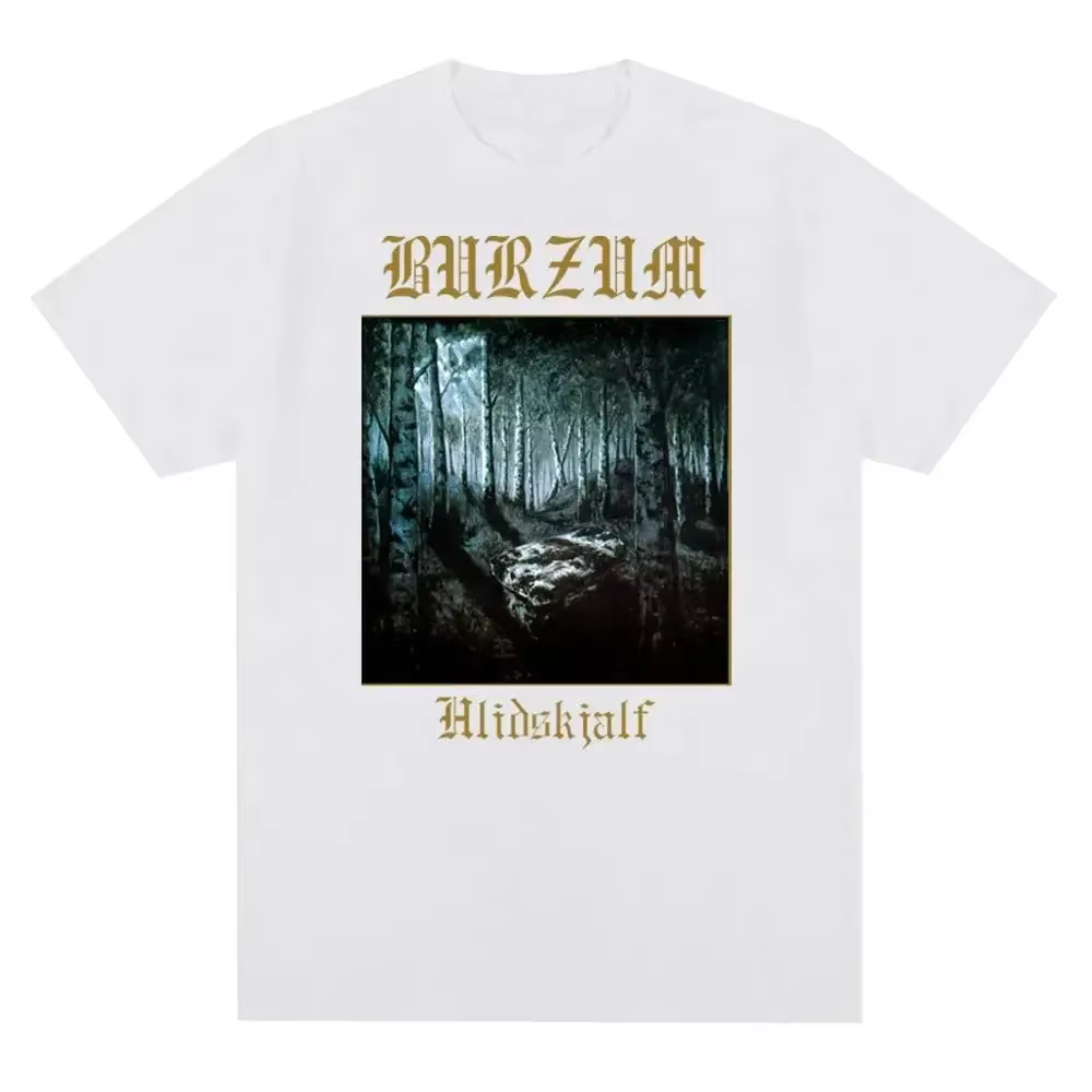 T-shirt vintage en métal avec impression de couverture d'album Burzums