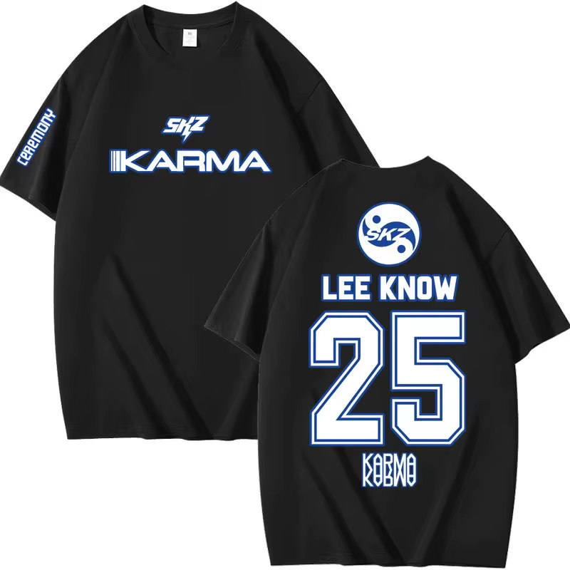 Populaire Kpop KARMA T-shirt à manches courtes femmes hommes Harajuku hauts Vintage esthétique graphiques