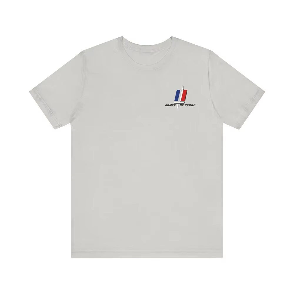 T-shirt Manches Courtes 100% Coton, Décontracté, Armée Française, Terre