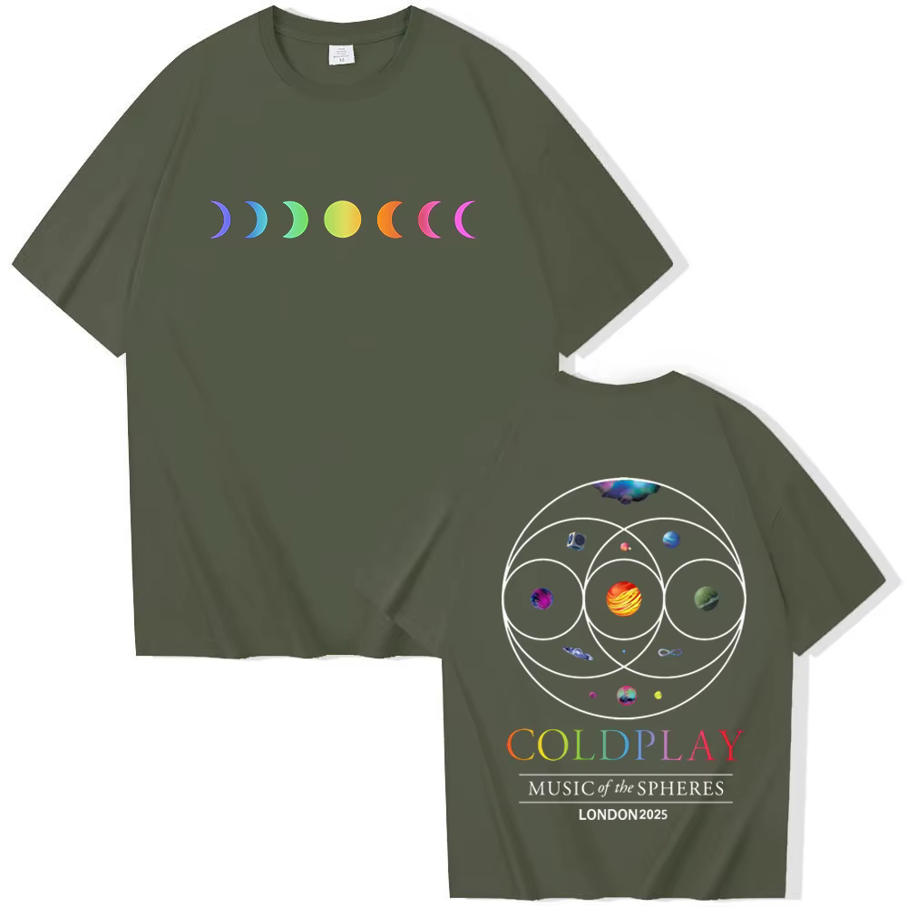 Cold-play London Tour 2025 T-shirt Harajuku col rond chemise décontractée cadeau