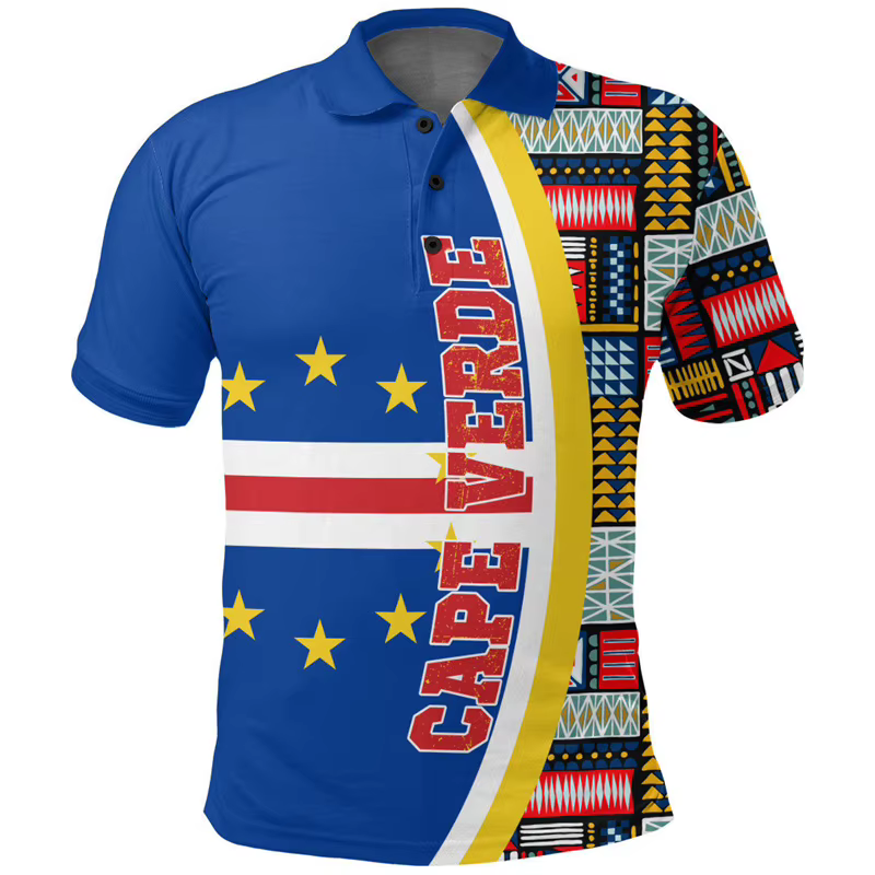 Polo vintage imprimé en 3D pour hommes