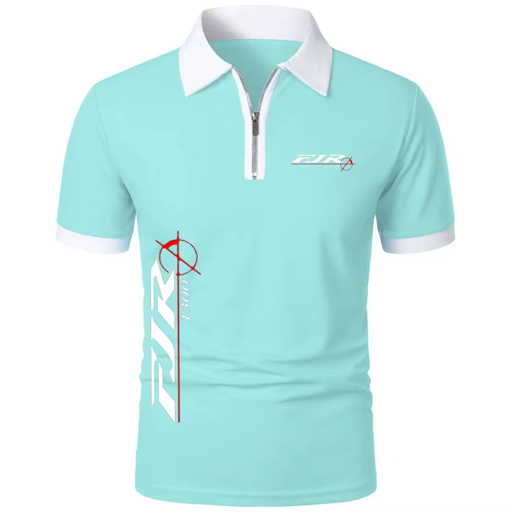 Polos FJR 1300 moto fermeture éclair revers hauts t-shirt Simple confortable léger à manches courtes