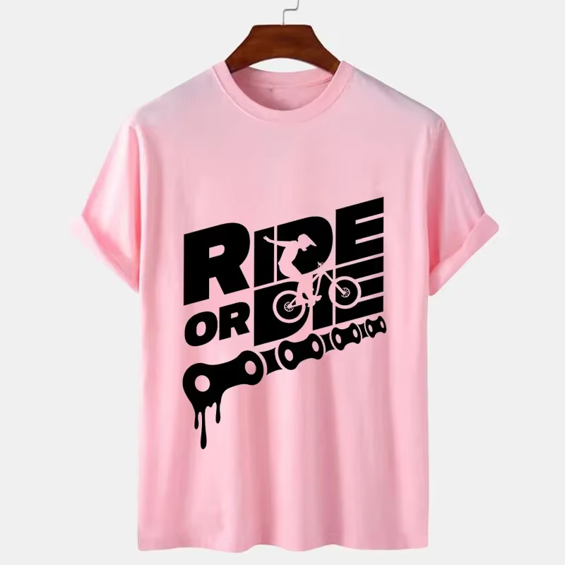 Hommes T-shirt Ride or Die imprimer hauts été mâle casual t-shirts moto mode Streetwear
