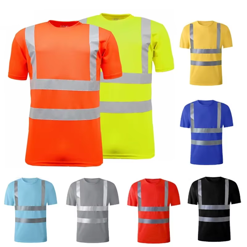 T-shirt réfléchissant extérieur Fluorescent haute visibilité sécurité travail chemise respirant