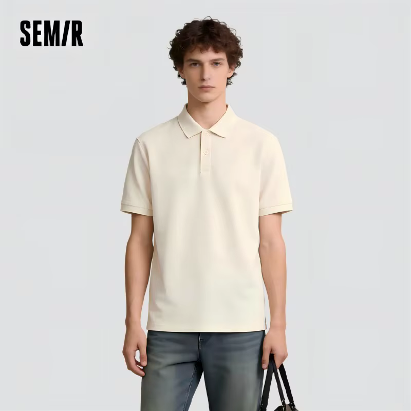 Polo Homme Semir Anti-Transpiration Couleur Unie Manches Courtes T-Shirt Été 2025 Nouvelle Collection Coupe Slim pour Tenue Active