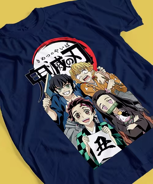 T-shirt imprimé Demon Slayer Anime Japonais pour hommes et femmes