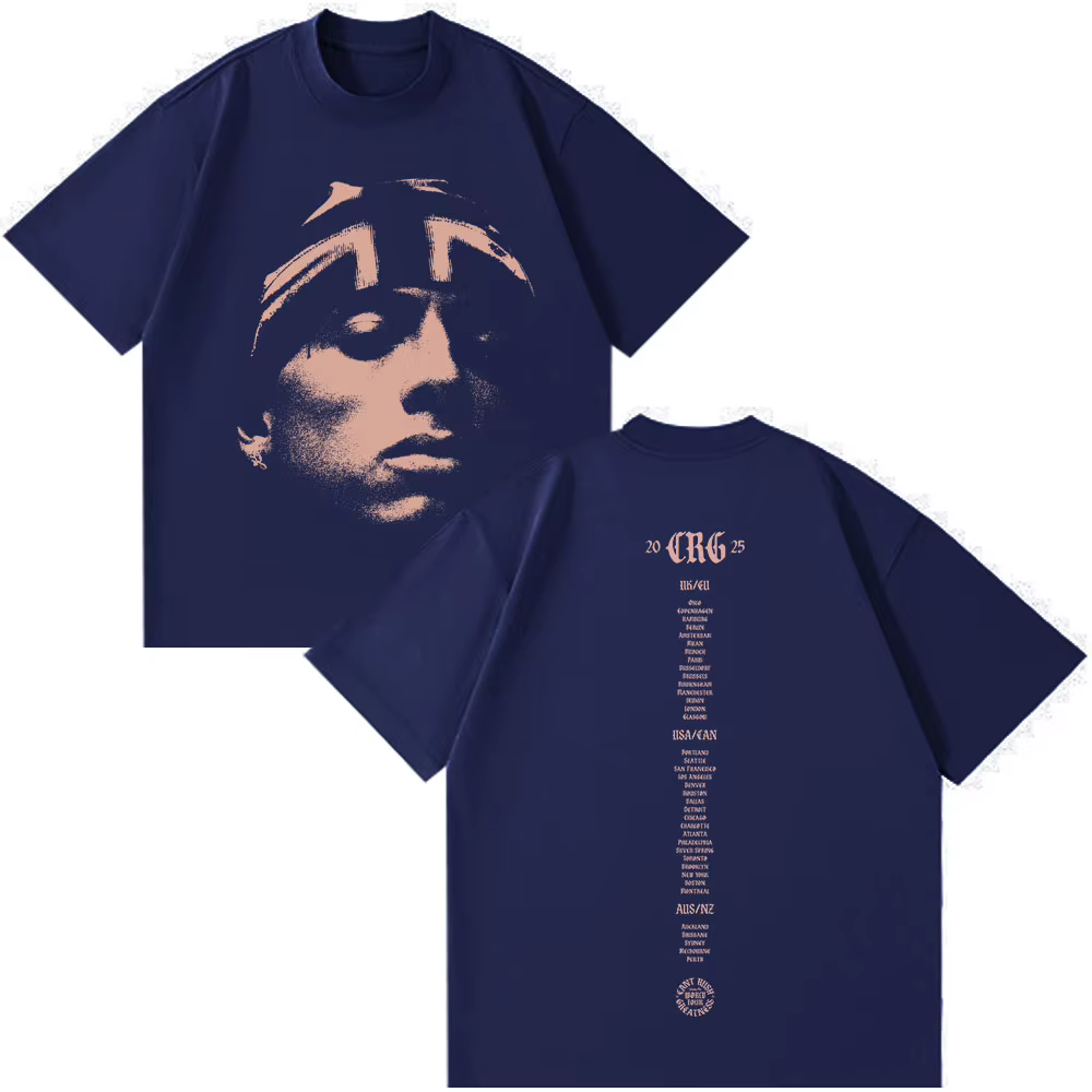Rappeur Central Cee ne peut pas RUSH GREATNESS World Tour 2025 T-shirt hommes femmes mode Hip Hop manches courtes surdimensionné t dessus de chemise