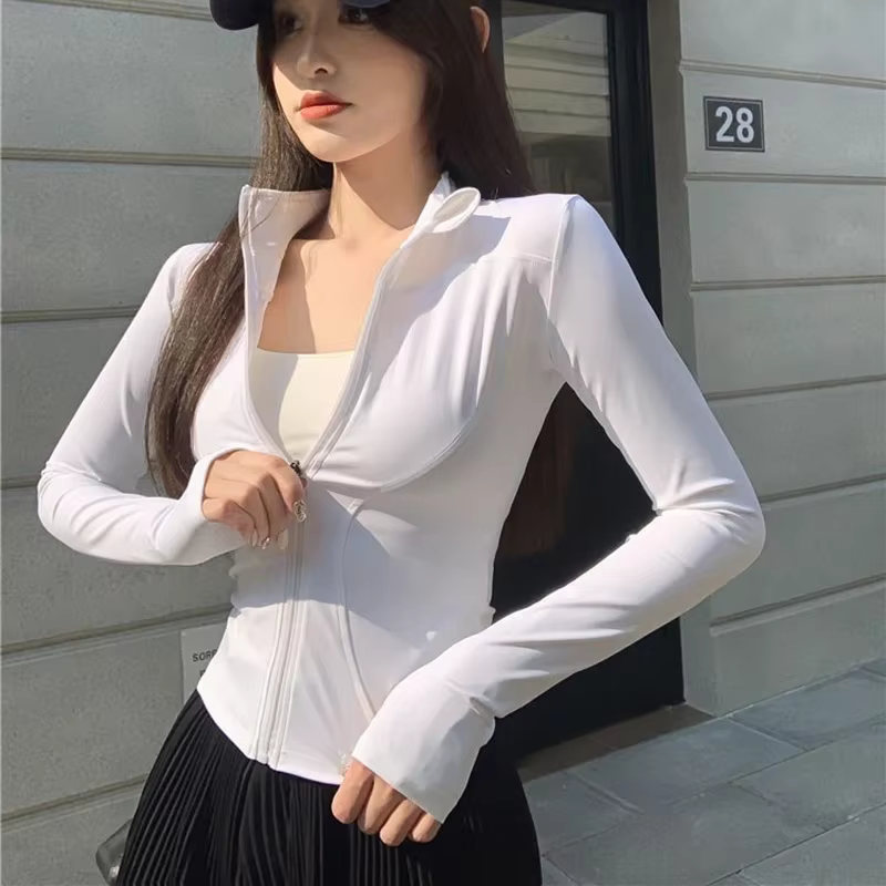 T-shirt d'été 2026 à manches longues coupe ajustée pour femme