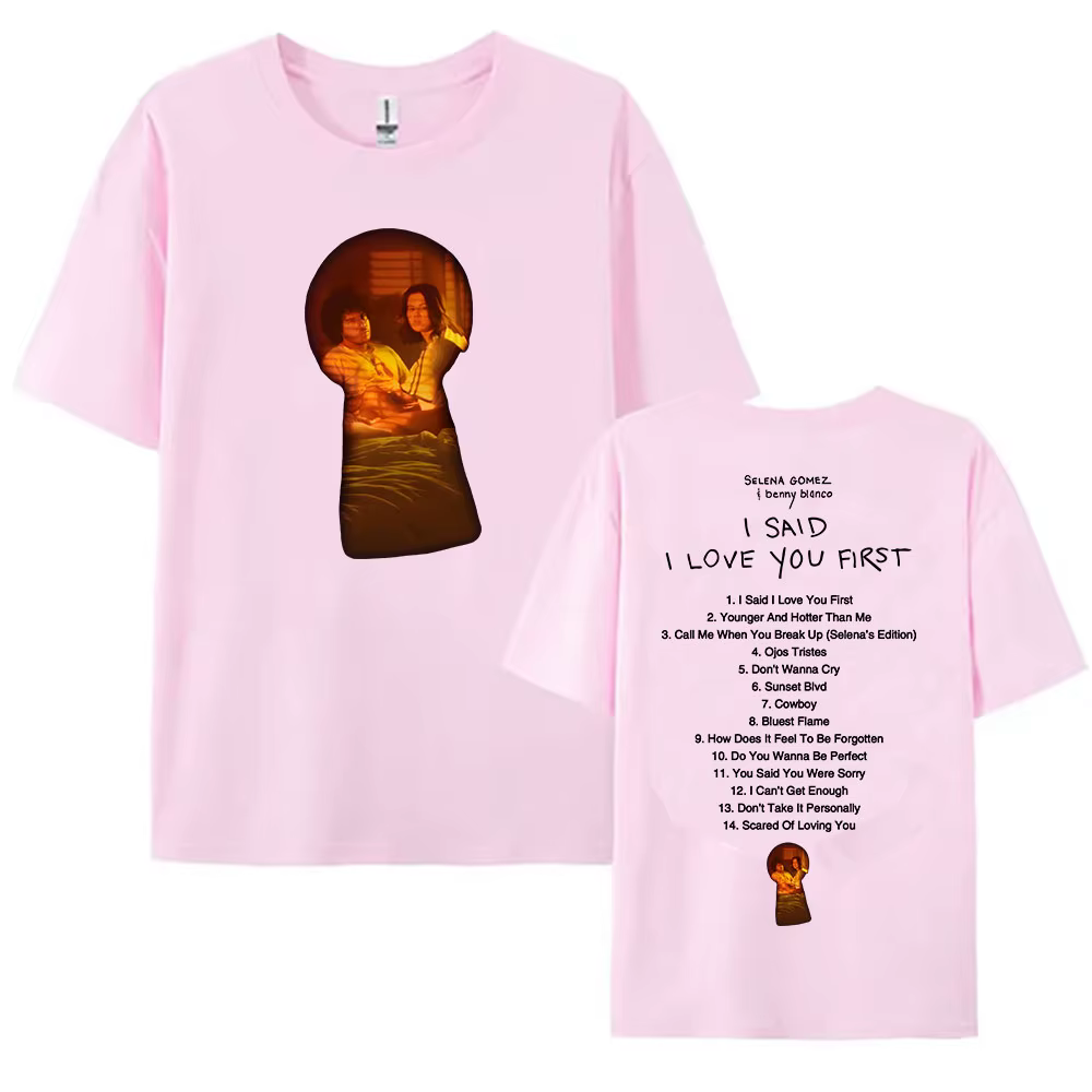Vêtements pour femmes j'ai dit que je t'aime premier Album 2025 T-shirt Selena Gomez & Benny Blanco chanteur imprimé