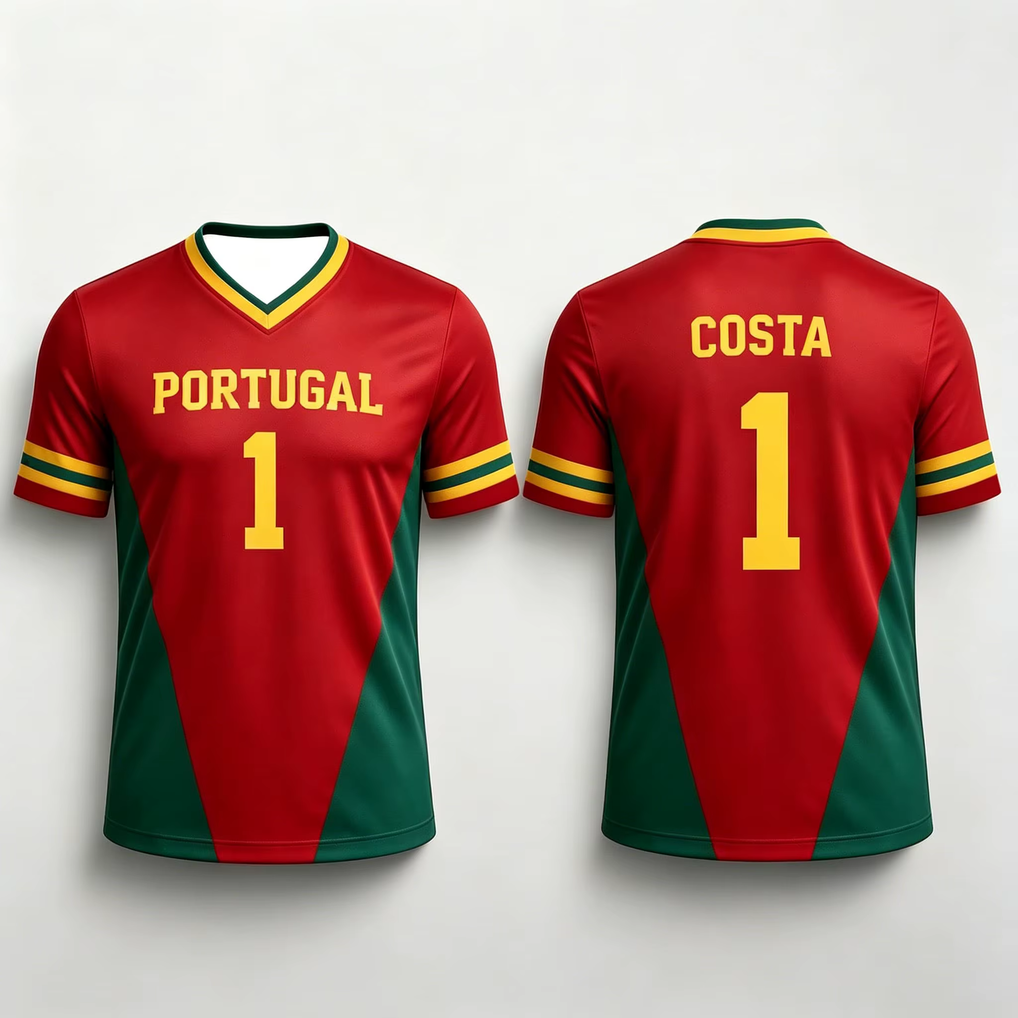 T-shirt de sport pour supporters de football du Portugal, pour hommes, femmes, garçons, enfants, parents, col en V, séchage rapide, manches courtes, t-shirt pour enfants