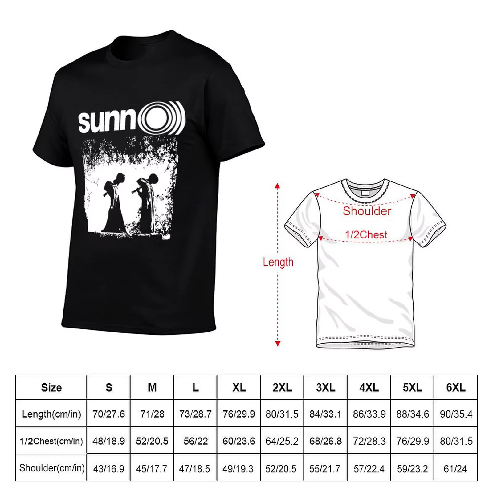 Sunn O - - - Doom Black Metal Shirt Camiseta t shirt mockup