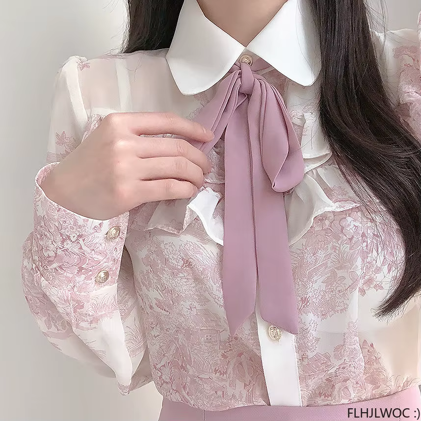 Femmes volants mignon noeud papillon hauts Style Preppy Vintage japonais corée Design bouton élégant formel blanc rose chemises Blouses