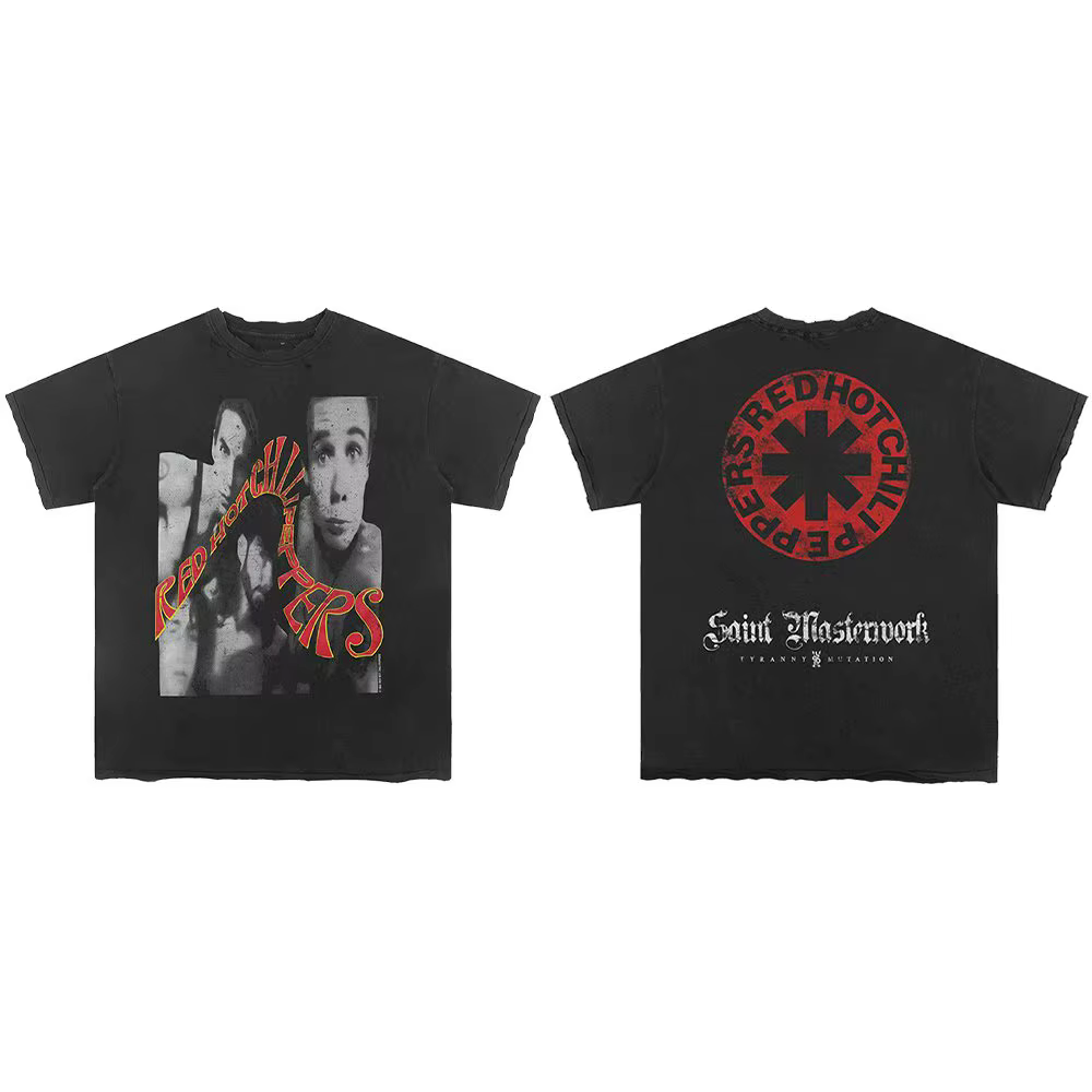 RED HOT CHILI PEPPERS RHCP T-shirt SAINT lavé pour hommes et femmes