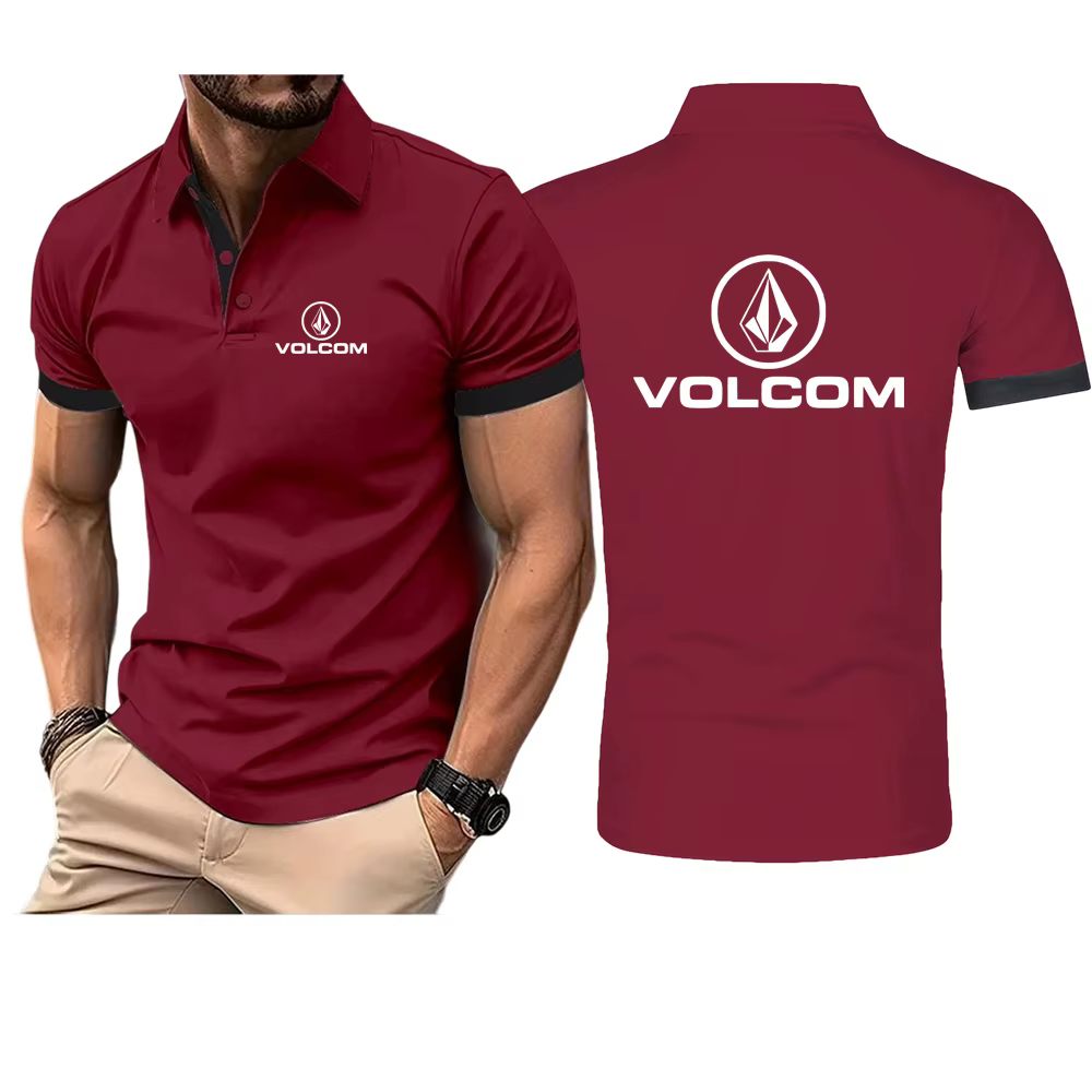 VOLCOM 2025 hommes mode solide à manches courtes revers Polo été séchage rapide respirant confortable haut Harajuku