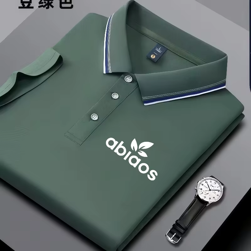 Polo noir pour homme avec imprimé « abiaos »