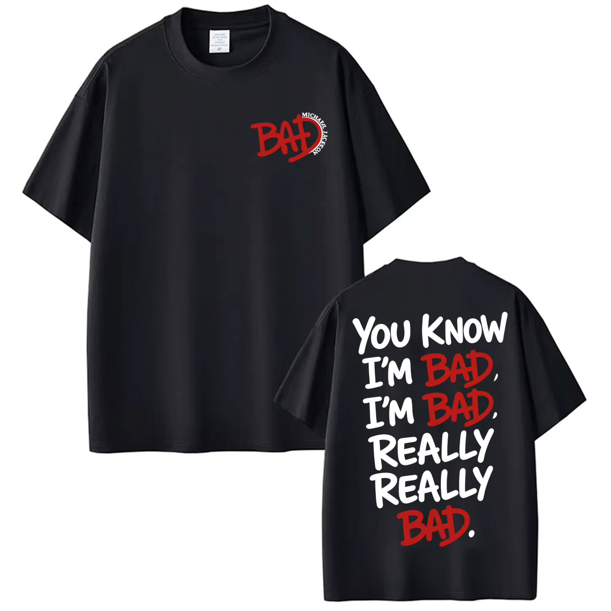 T-shirt imprimé King of Pop Michael Jackson Bad Era Tour pour hommes et femmes