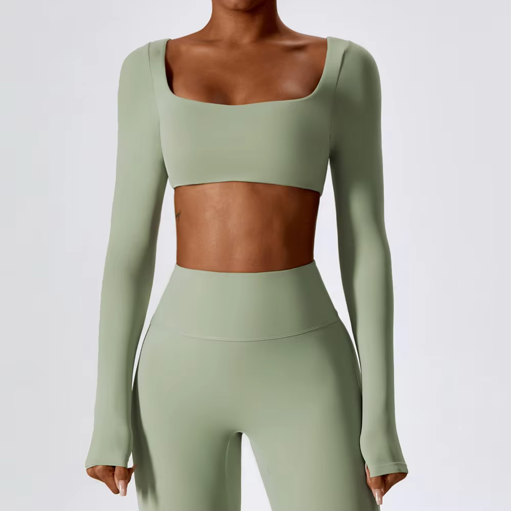 Tops de sport à manches longues pour le yoga