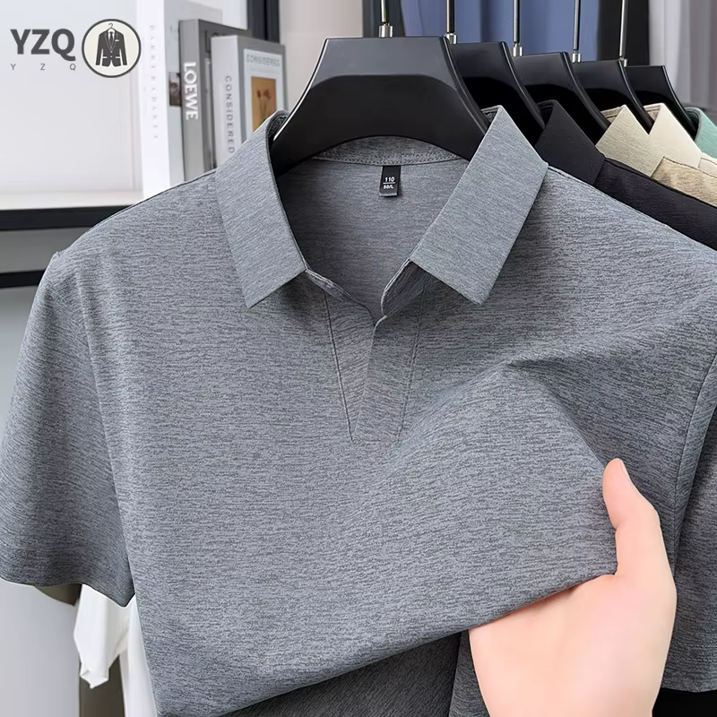 Polo uni mélangé pour homme
