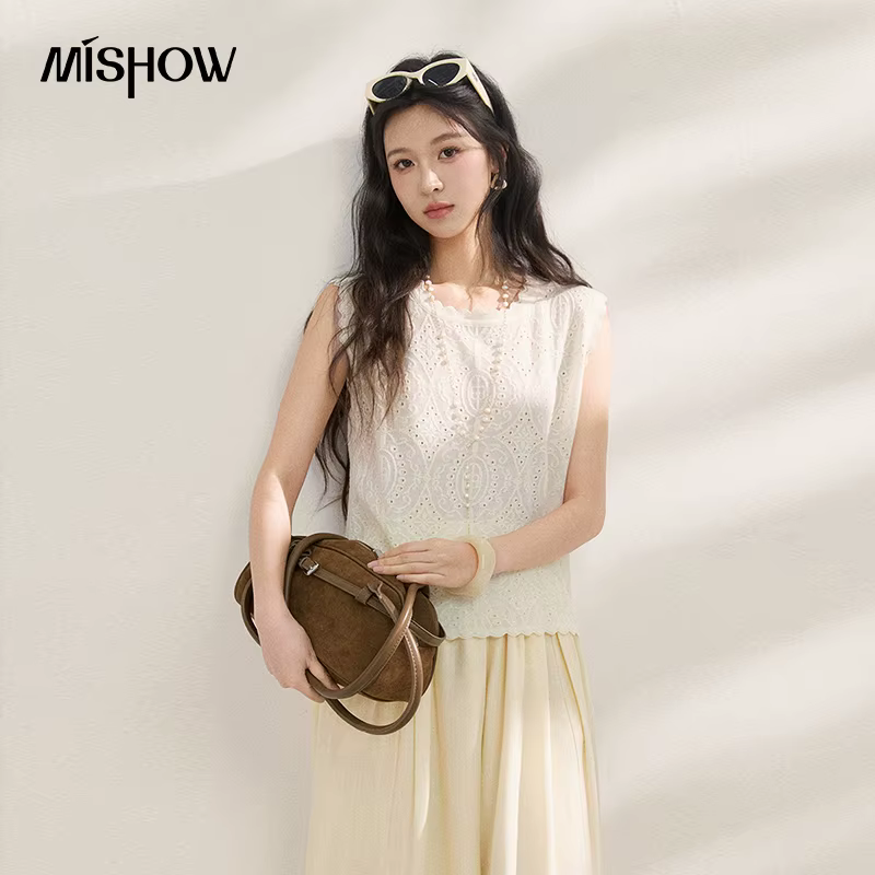 MISHOW – Nouveau débardeur élégant sans manches en dentelle tricotée pour femme