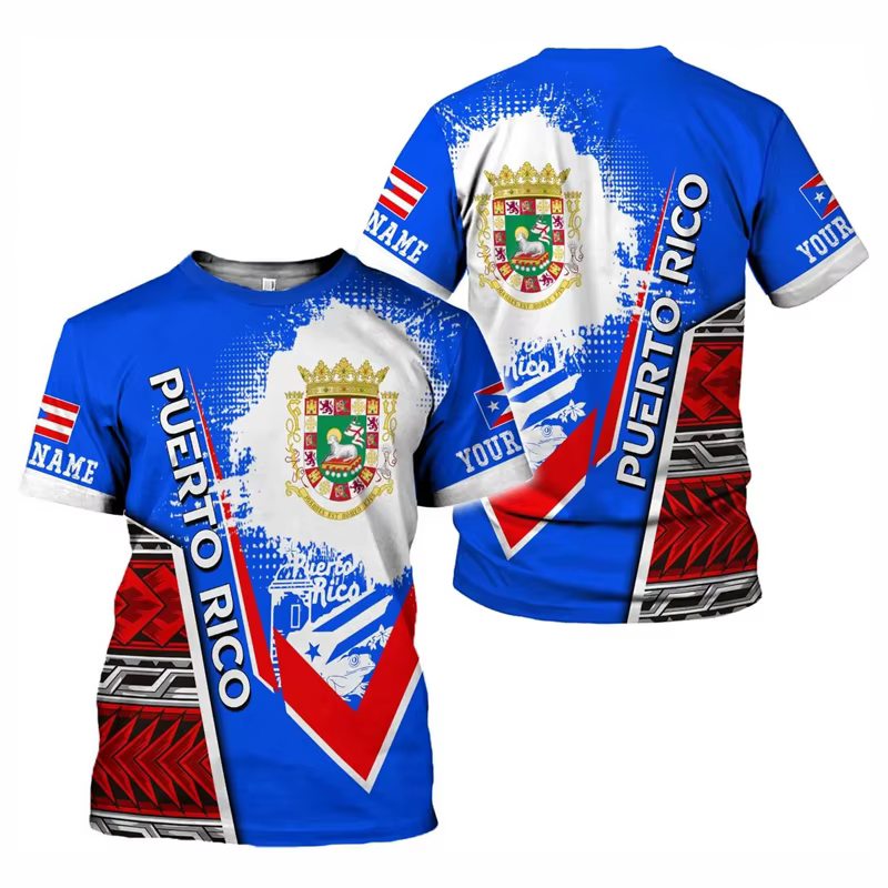 Polo Homme Tendance Urbaine 2026 avec Drapeau de Porto Rico - T-shirt de Sport Respirant à Séchage Rapide pour Football en Extérieur 3D