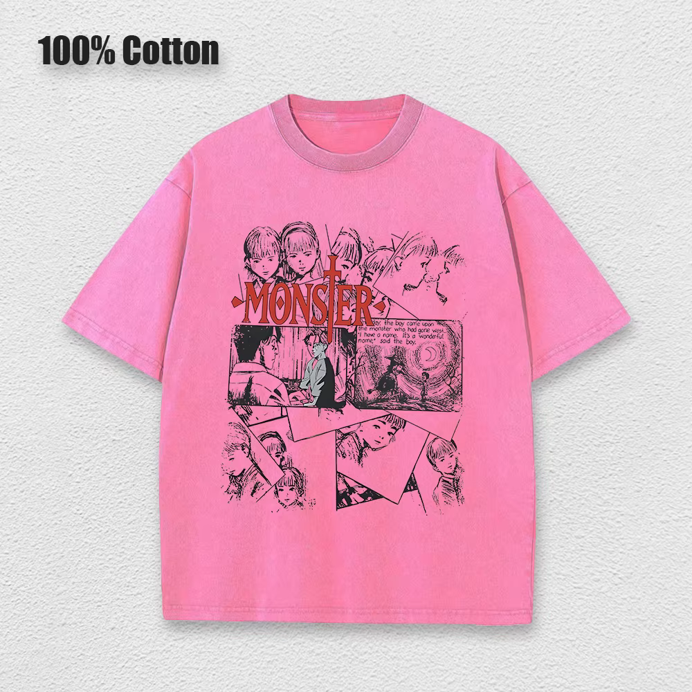 Anime monstre T-Shirts lavé hommes femmes coton Harajuku