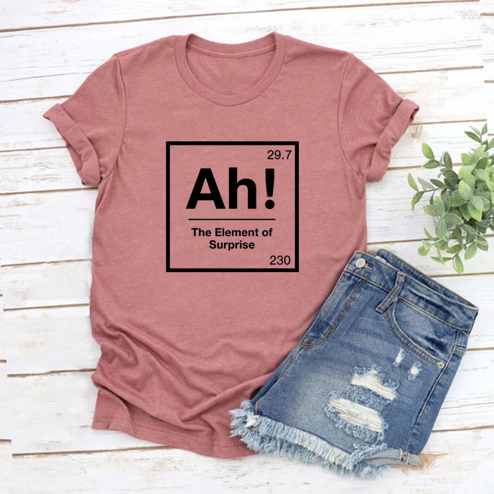 T-shirt « Ah l'élément de la surprise » – Projet Hail Mary – Blague de chimie