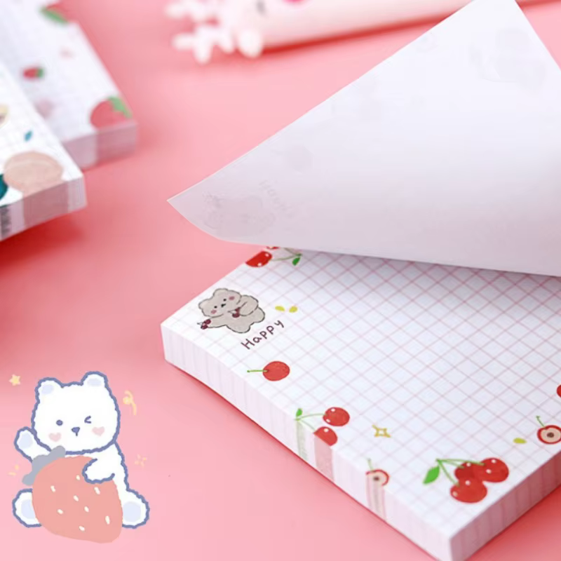 Bloc-notes créatif de 80 feuilles avec motifs de fruits de dessins animés pour étudiants