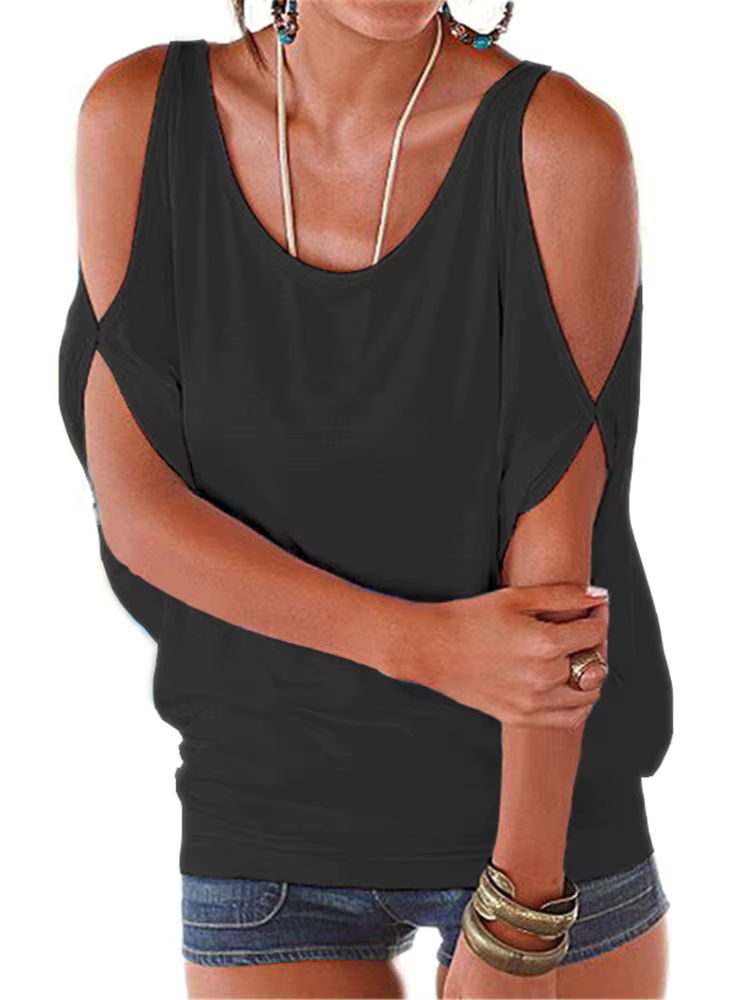 T-shirt à manches fendues pour femmes