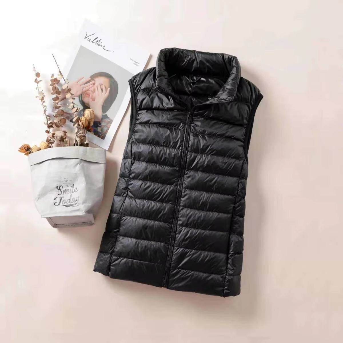 Nouveau Gilet Ultra Léger en Duvet pour Femme 2026 – Veste Sans Manches Slim Portable Coupe-Vent Légère pour Fille