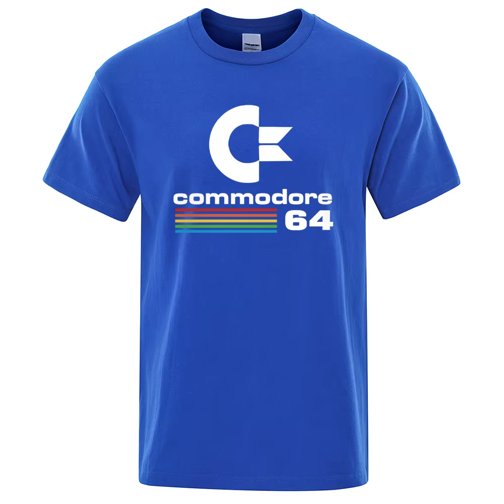 T-shirts Homme Été 2026 – T-shirt Imprimé Commodore 64 C64 SID Amiga Rétro – Design Cool Streetwear – Haut à Manches Courtes en Coton