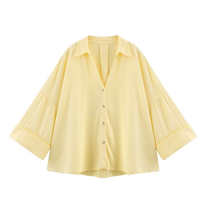 MUJER rayé chemise femme blanc chemises décontractées amples pour les femmes été boutonné