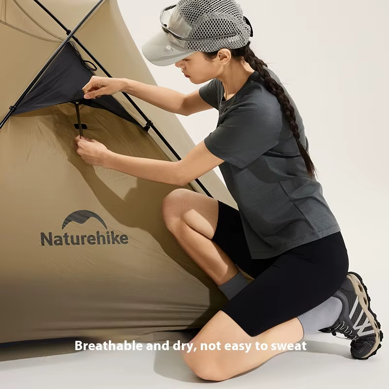 Naturehike Sport T-Shirt 100% Laine Mérinos À Manches Courtes Course Formation En Plein Air Hommes Femmes Respirant À Séchage Rapide Sweat