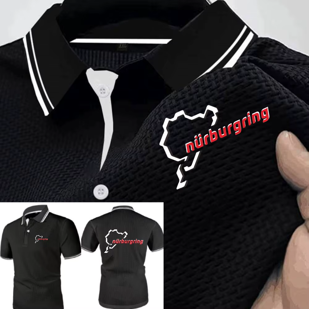 Polos Nürburgring course piste glace soie maille t-shirts doux hommes Fitness entraînement t-shirt