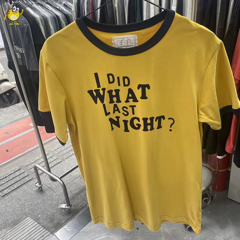 T-shirt jaune ERL pour homme et femme