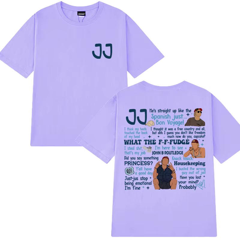 2025 nouveau dans JJ Maybank t-shirts hommes femmes OBX citations T-shirt à manches courtes unisexe Rudy Pankow surdimensionné 100% coton vêtements hauts