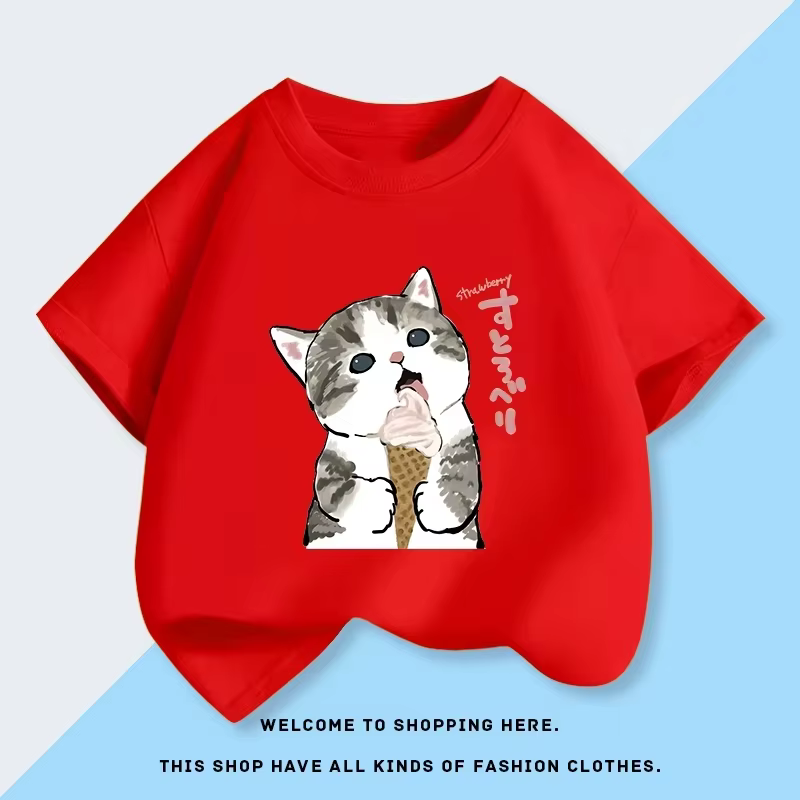 Nouveau T-shirt à manches courtes Mofusand pour fille, haut en pur coton pour bébé, nouvelle collection été, chemise de base pour enfants 2026