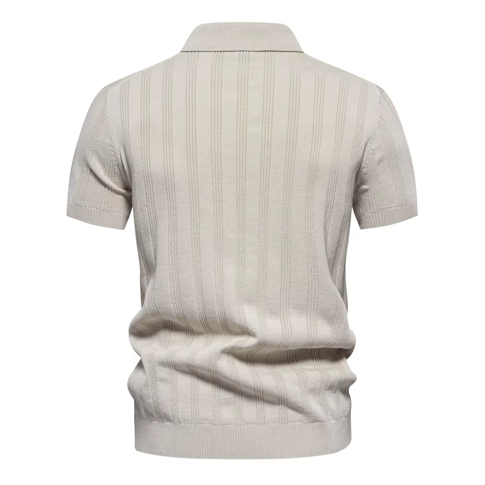 Polo texturé en tricot pour hommes
