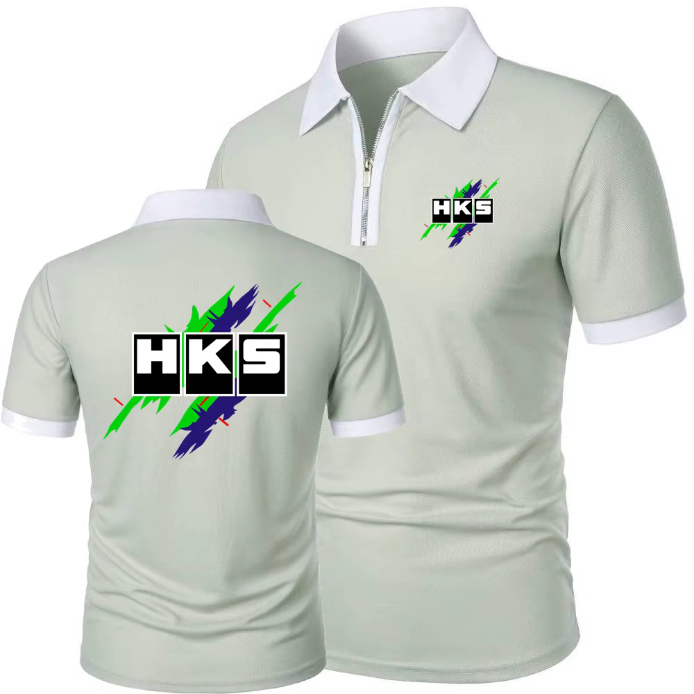 Polos HKS Power and Sportser contraste couleur hauts t-shirt Simple confortable léger à manches courtes