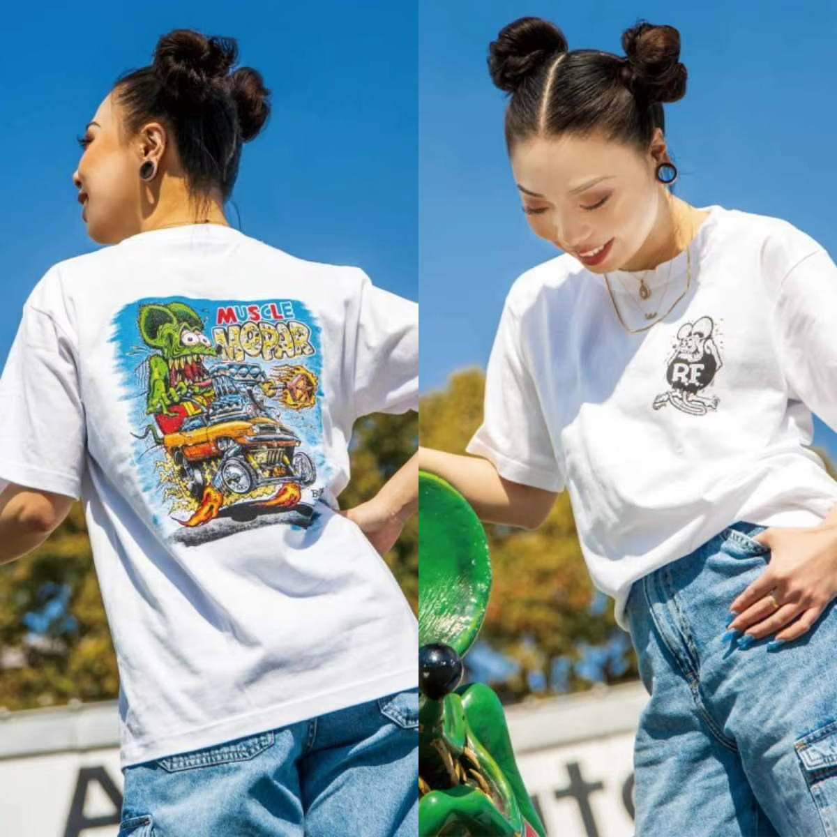 T-shirt en coton à motif graphique 2026 Motorcycle Rat Monster Vintage Modified Car Culture pour Hommes et Femmes