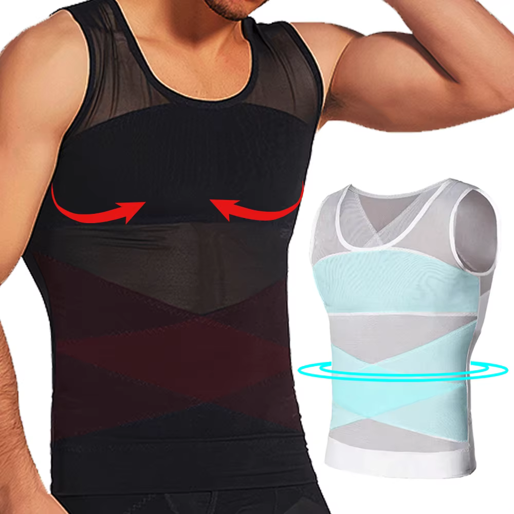 Hommes Compression gilet minceur maillot de corps Shaper poitrine