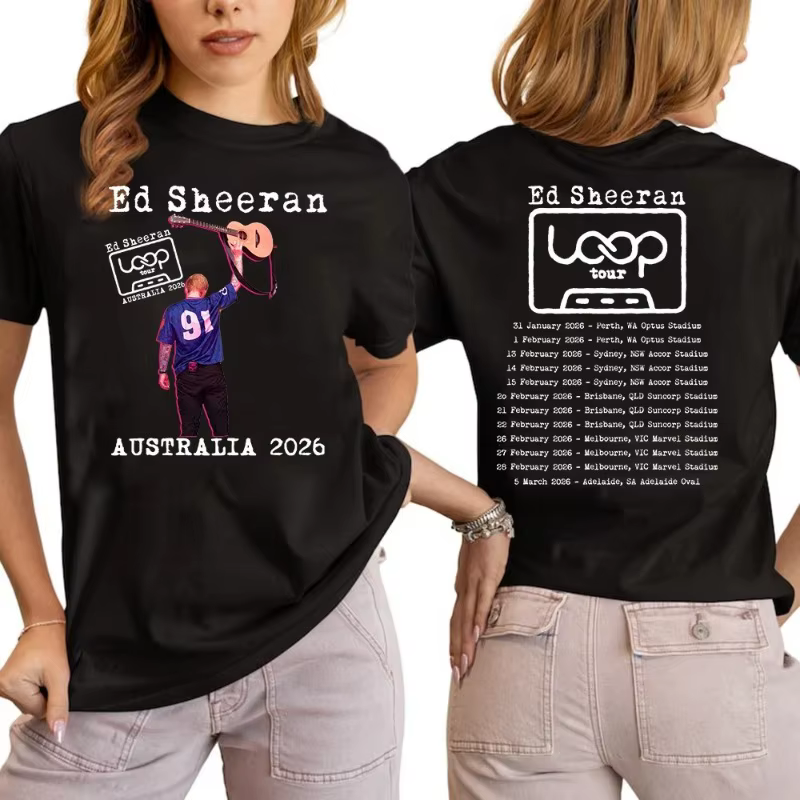 T-shirt imprimé graphique rétro des années 90 Hot Ed Sheeran, mode streetwear gothique pour femmes et hommes, haut oversize en coton, nouveau tee-shirt d'été