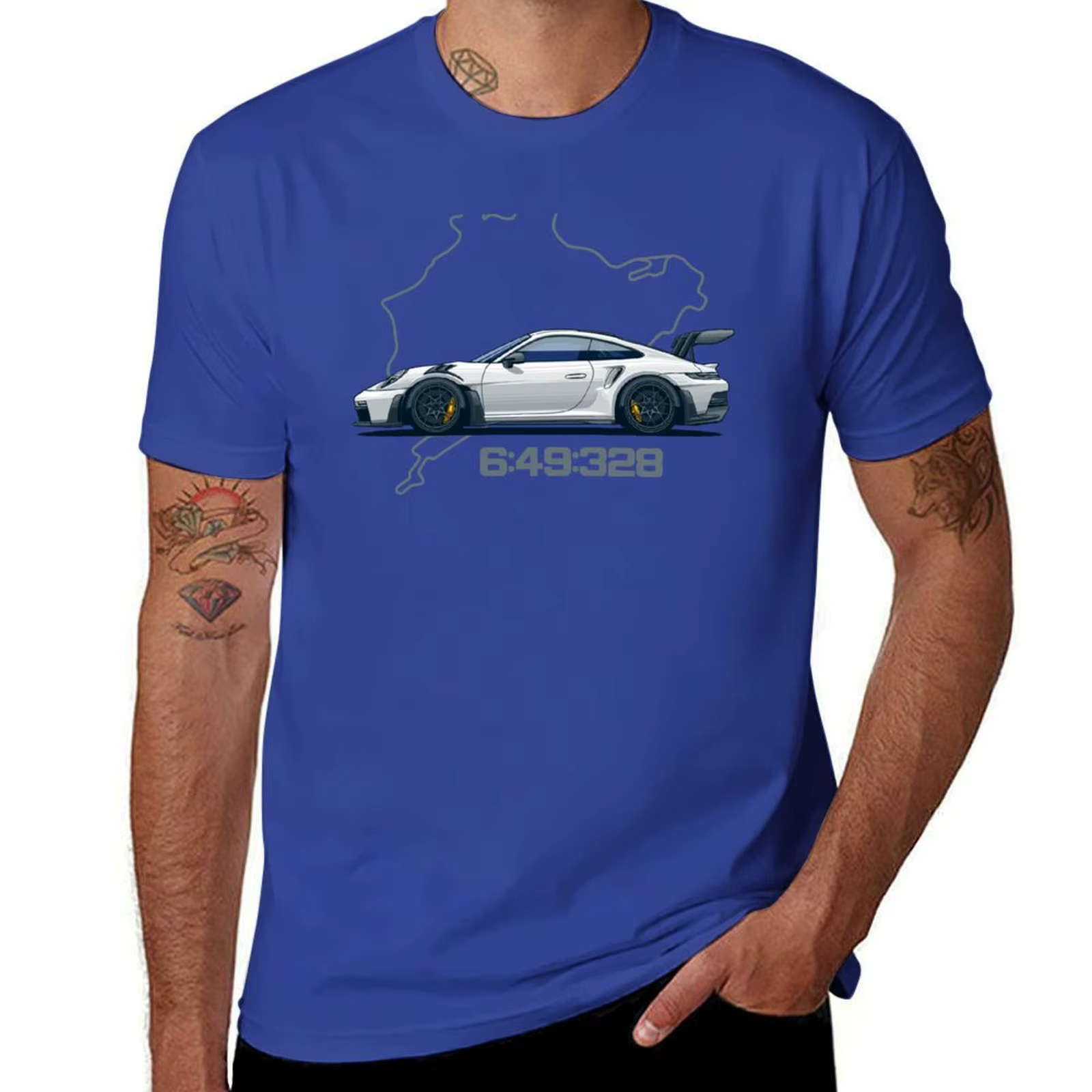 2025 nouveau modèle 992 GT3 RS Nordschleife T-Shirt plaine animal imprimé hommes vintage t-shirts