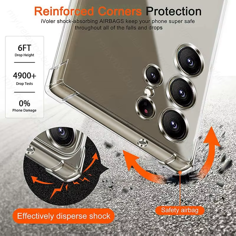 Coque transparente en TPU souple S25Ultra pour Samsung Galaxy S25 S26 Ultra S25+ S26+ S26 Plus S26Ultra, antichoc et transparente