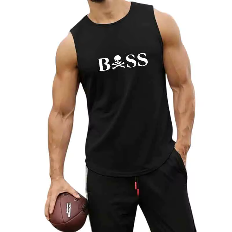 Débardeur de fitness ample pour hommes, t-shirt sans manches, vêtements de fitness, gilet d'entraînement de basket-ball, sous-vêtement de sport pour hommes