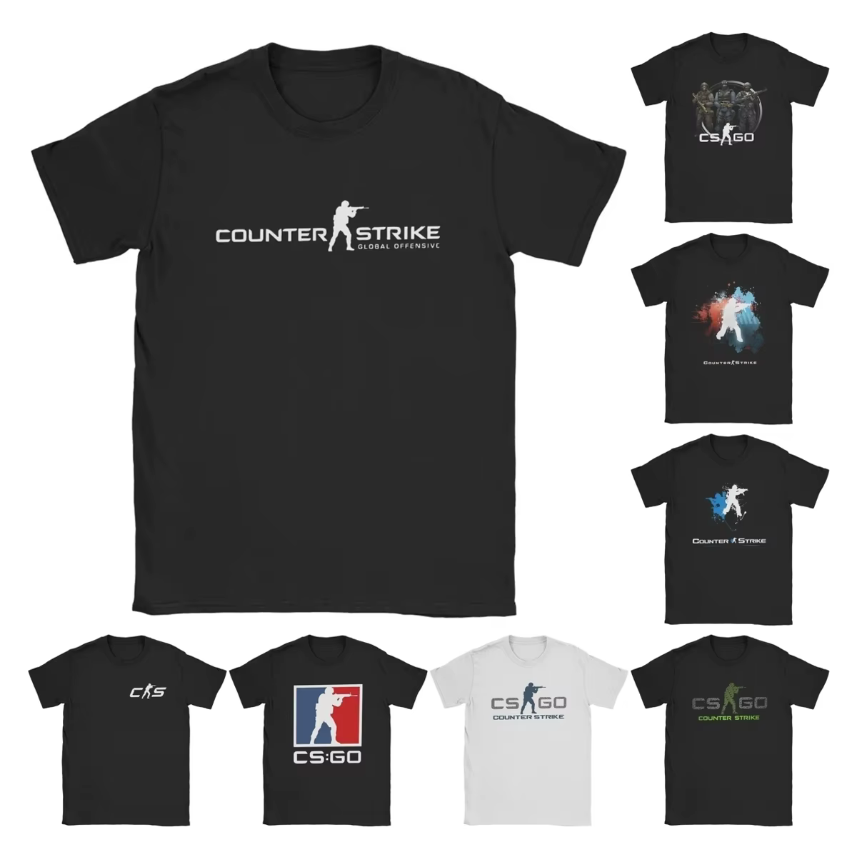 Counter-Strike 2 CS Go T-shirt en coton à manches courtes pour hommes
