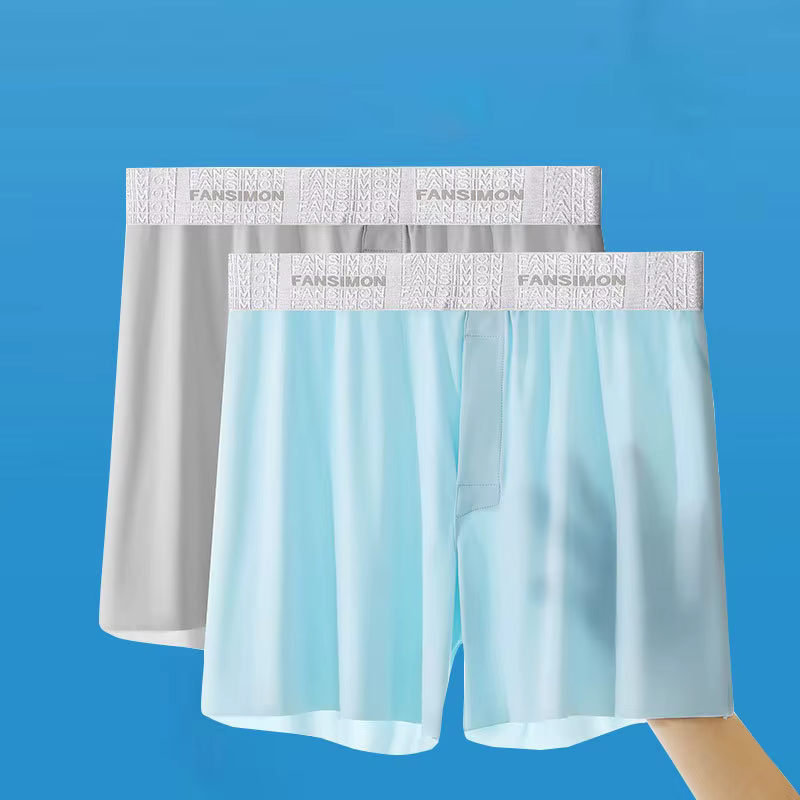Boxer d'été mi-hauteur pour homme, sous-vêtement respirant à la maison