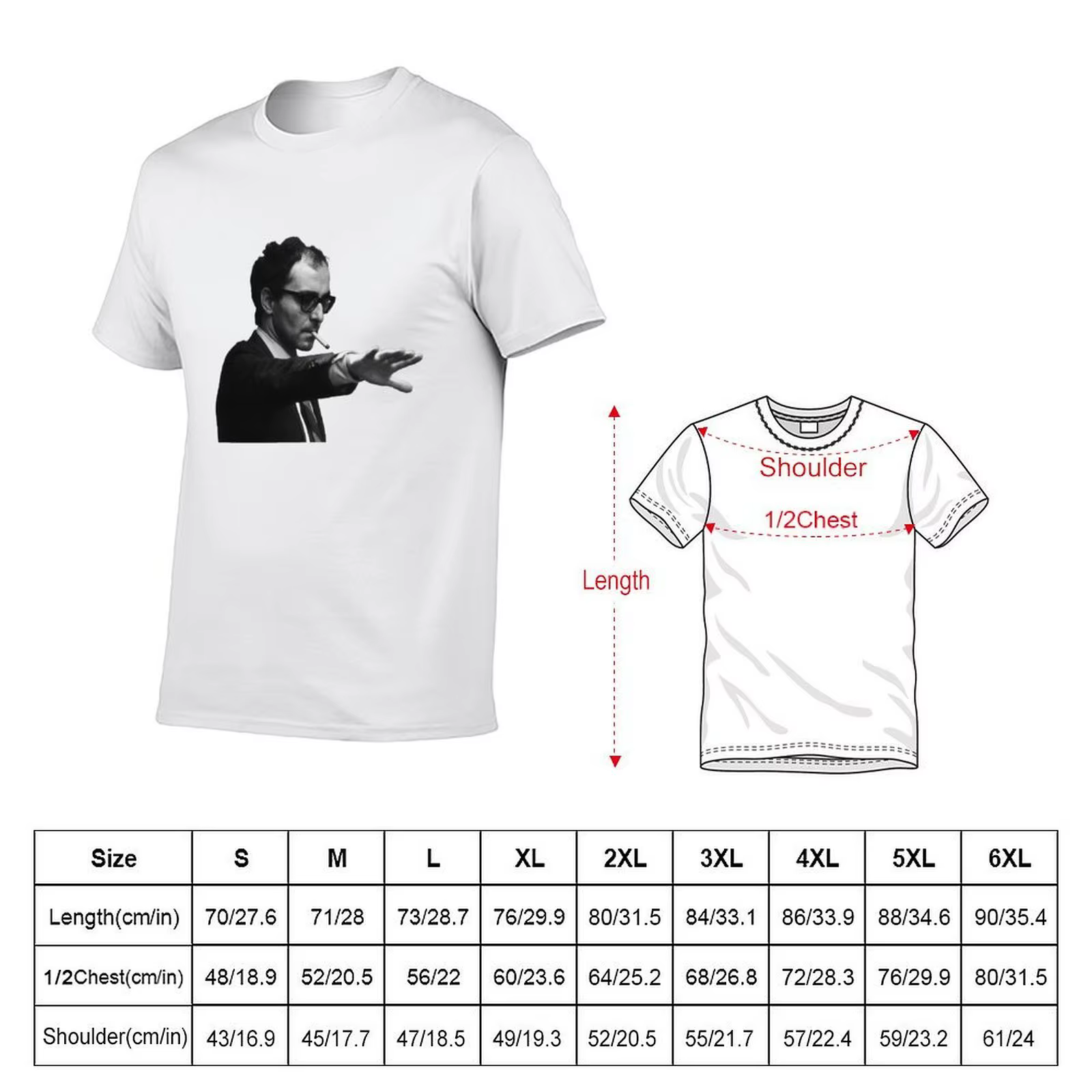 T-shirt de luxe pour homme, inspiré de Godard, avec design graphique