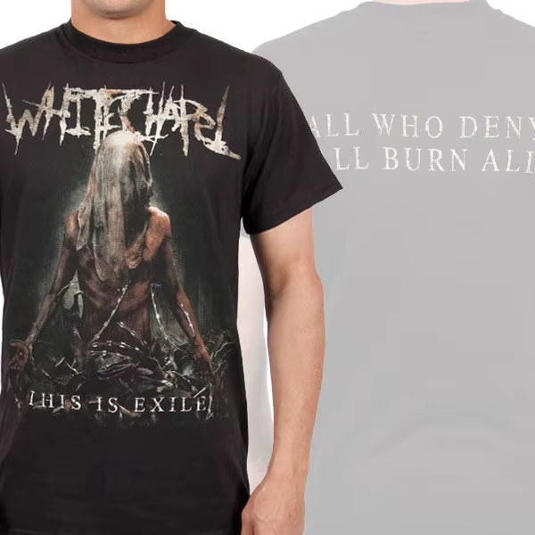 T-shirt en coton avec motif du groupe Whitechapel