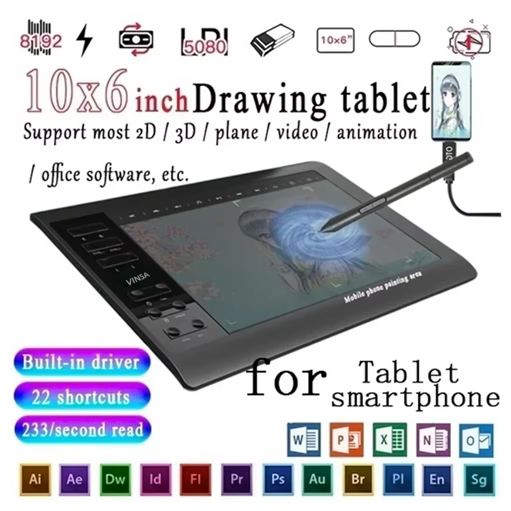 Tablette numérique Portable 10x6 pouces