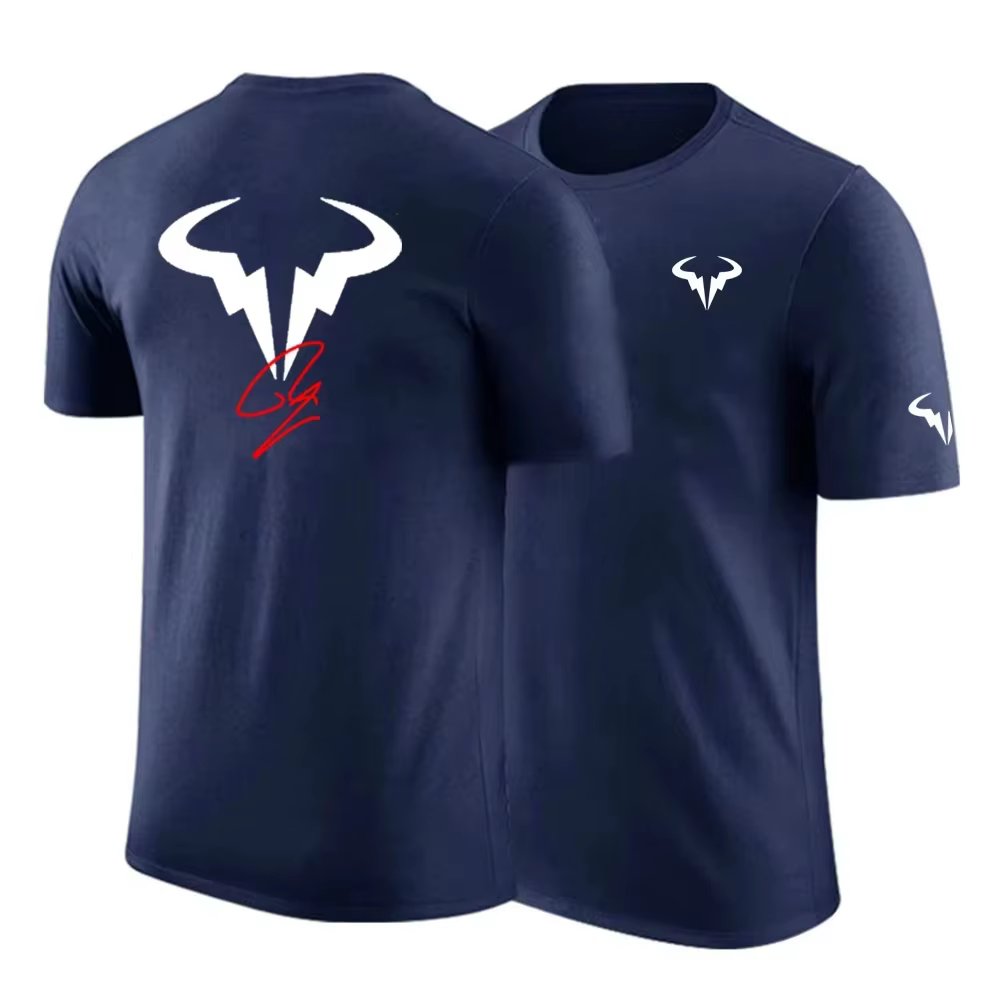 Rafael Nadal joueur de tennis hommes marque coton haute qualité impression ordinaire à manches courtes T-Shirt couleur unie décontracté hauts